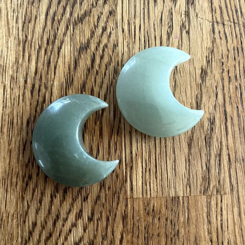 Green Aventurine Puff Crescent Moon