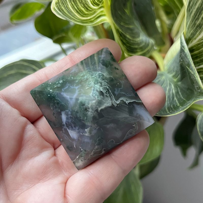 Green Moss Agate Pyramids