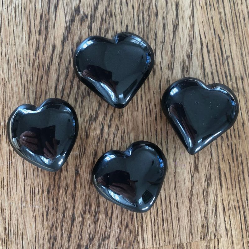 Black Agate Heart - 3.3cm