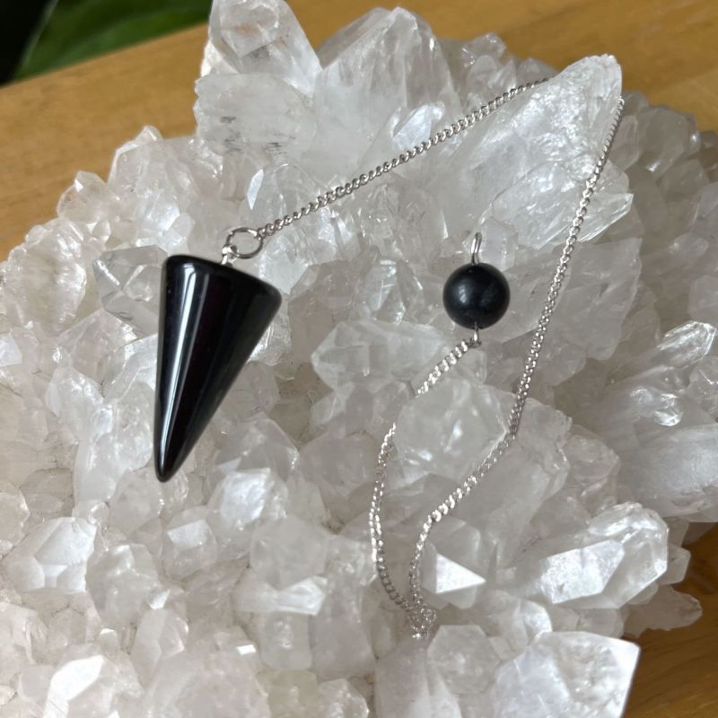 Black Obsidian Cone Pendulum