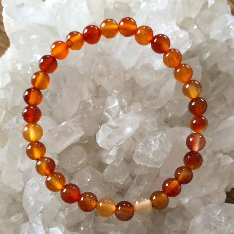 Carnelian 6mm Bead Bracelet