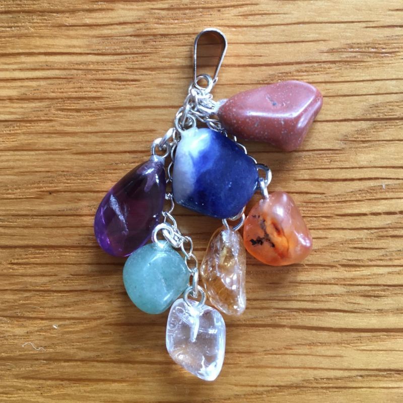 Chakra Mini Tumbles Pendant - Silver Plated