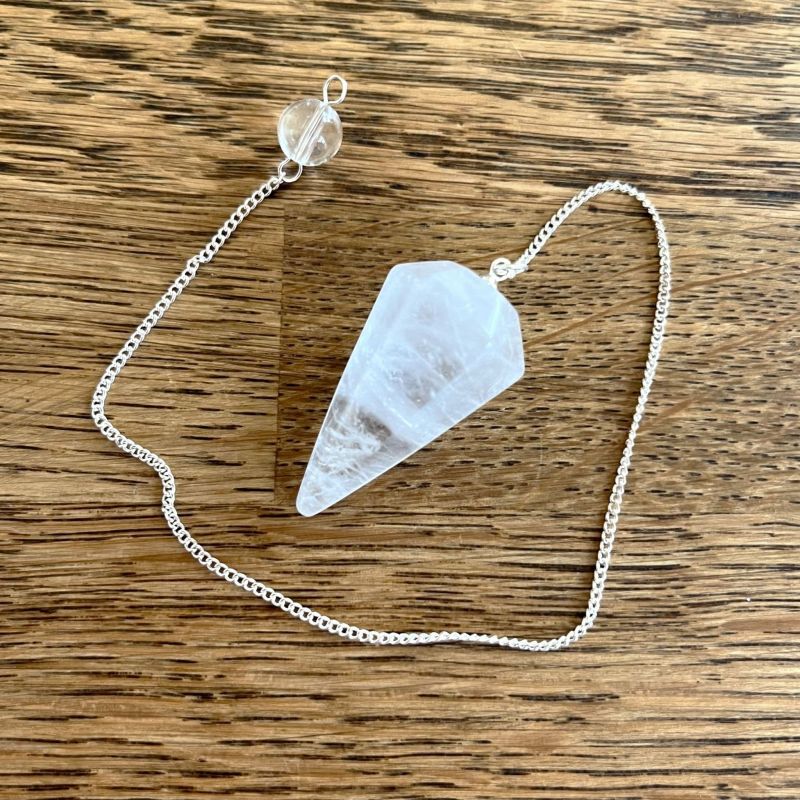 Clear Quartz Faceted Pendulum