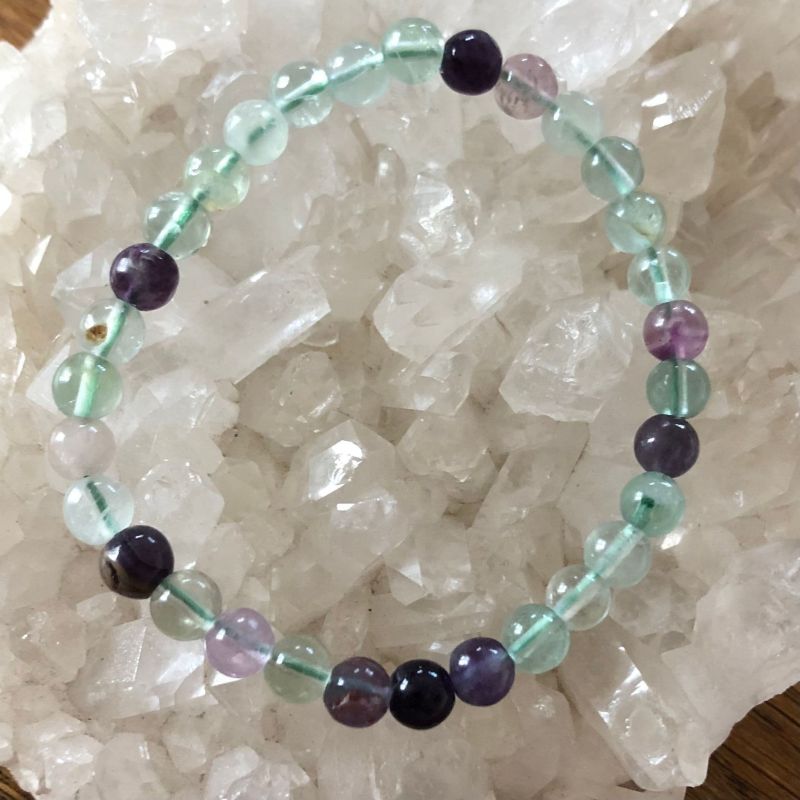 Fluorite 6mm Bead Bracelet