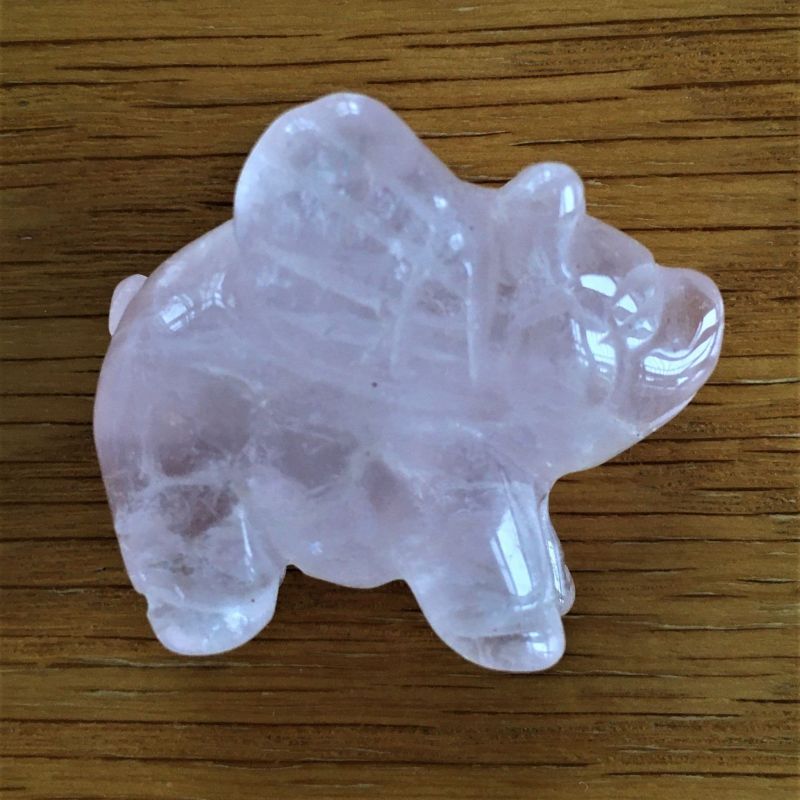 Flying Pig - Rose Quartz