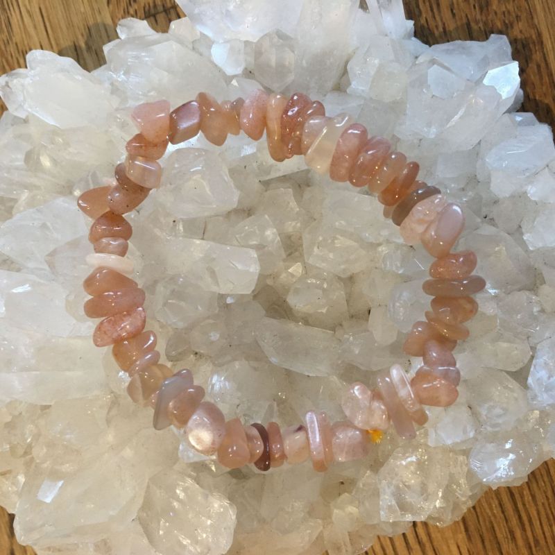 Pink Moonstone Chip Bracelet