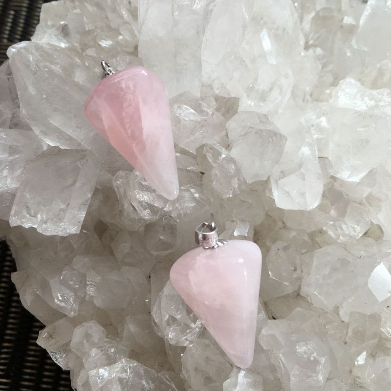 Rose Quartz Faceted Pendulum Pendant