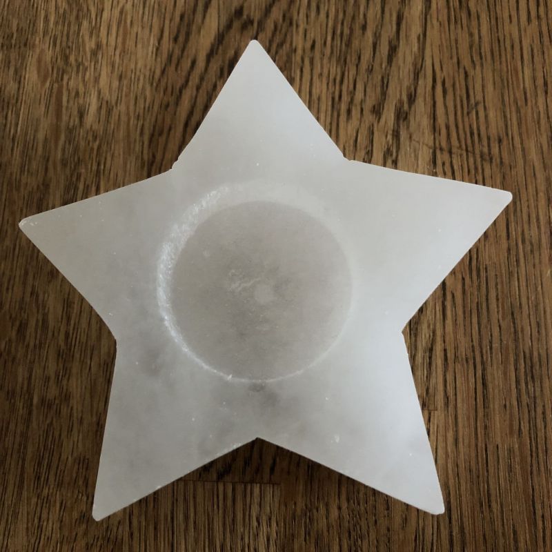 Selenite Star Tea Light Holder