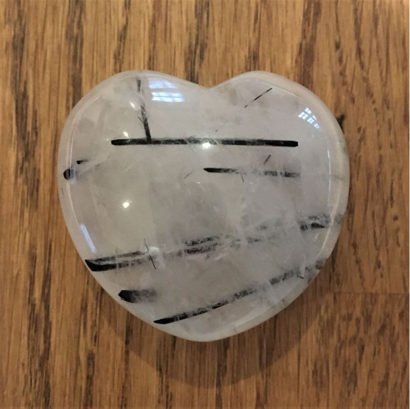 Tourmalinated Quartz Heart - 4.5cm