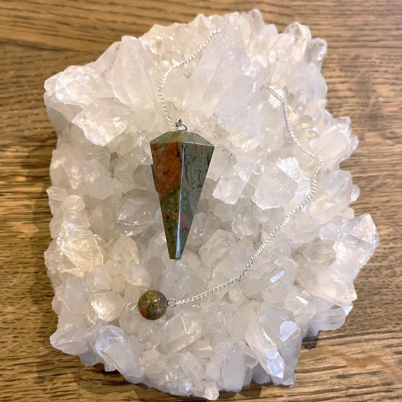 Unakite Faceted Pendulum