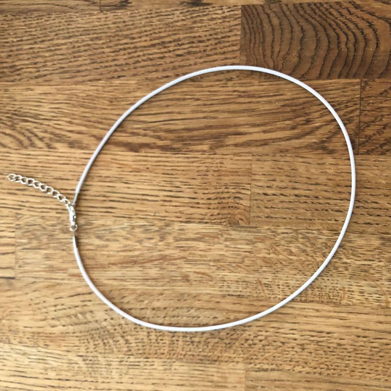 Waxed light grey necklace cord with lobster claw clasp 18