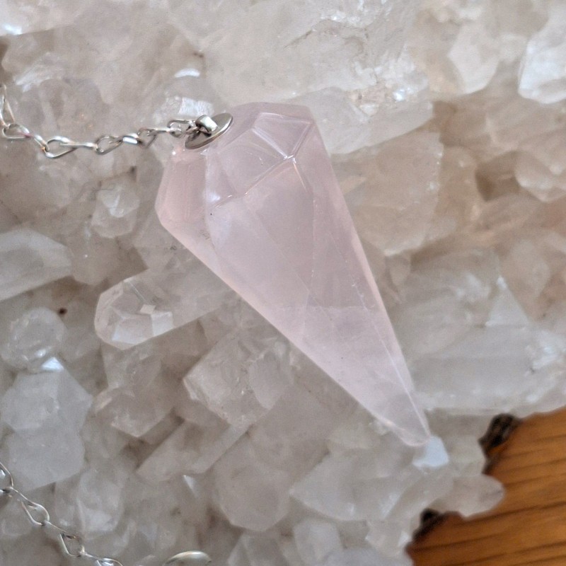 Rose Quartz Faceted Pendulum