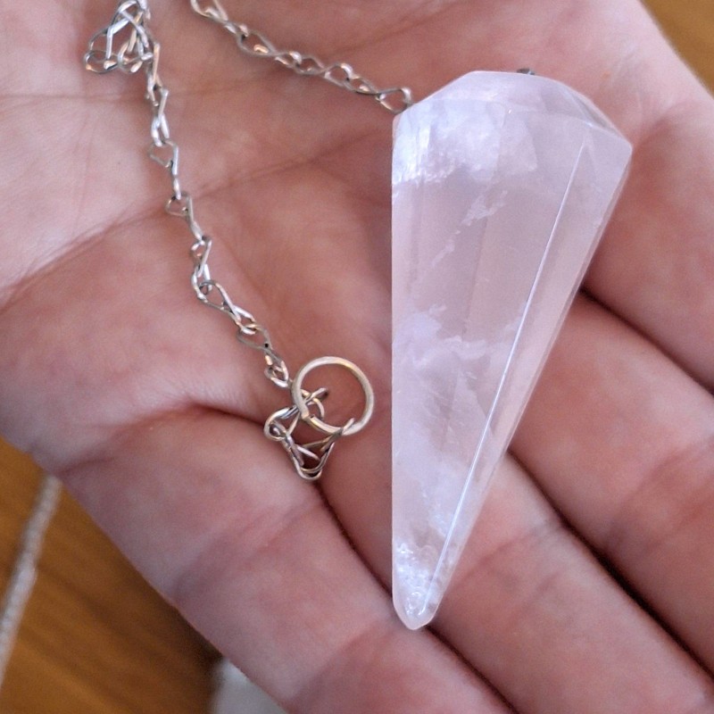 Rose Quartz Faceted Pendulum