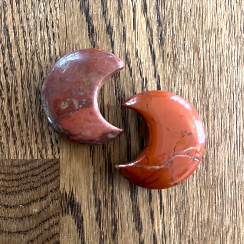 Red Jasper Puff Crescent Moon