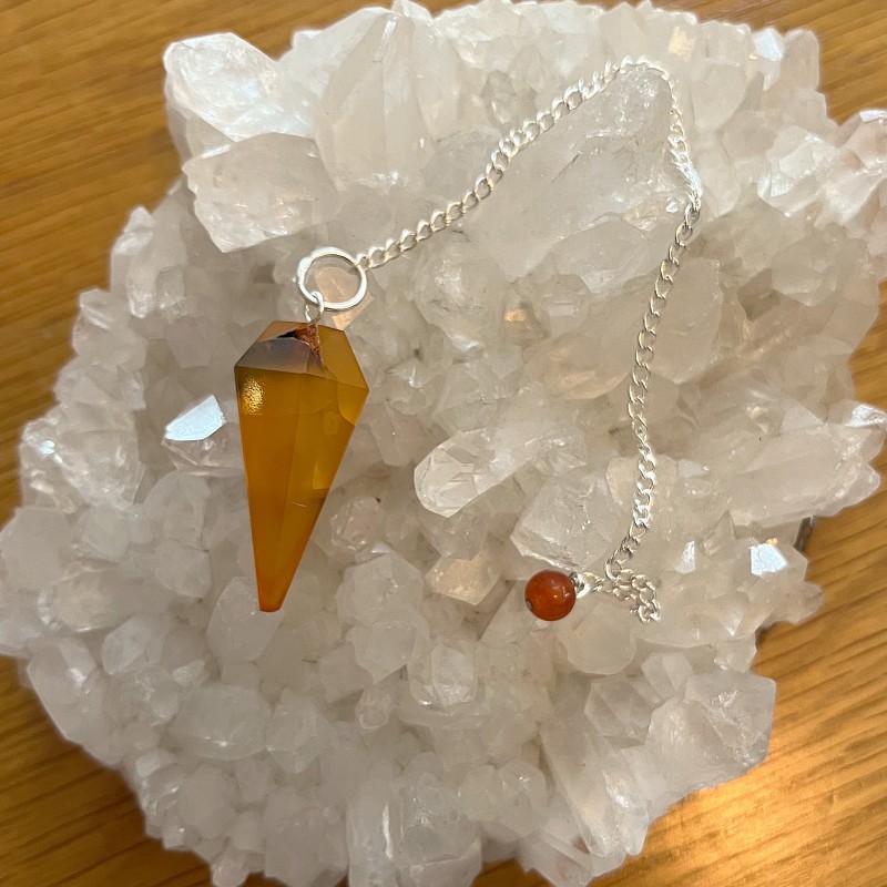 Carnelian Faceted Pendulum