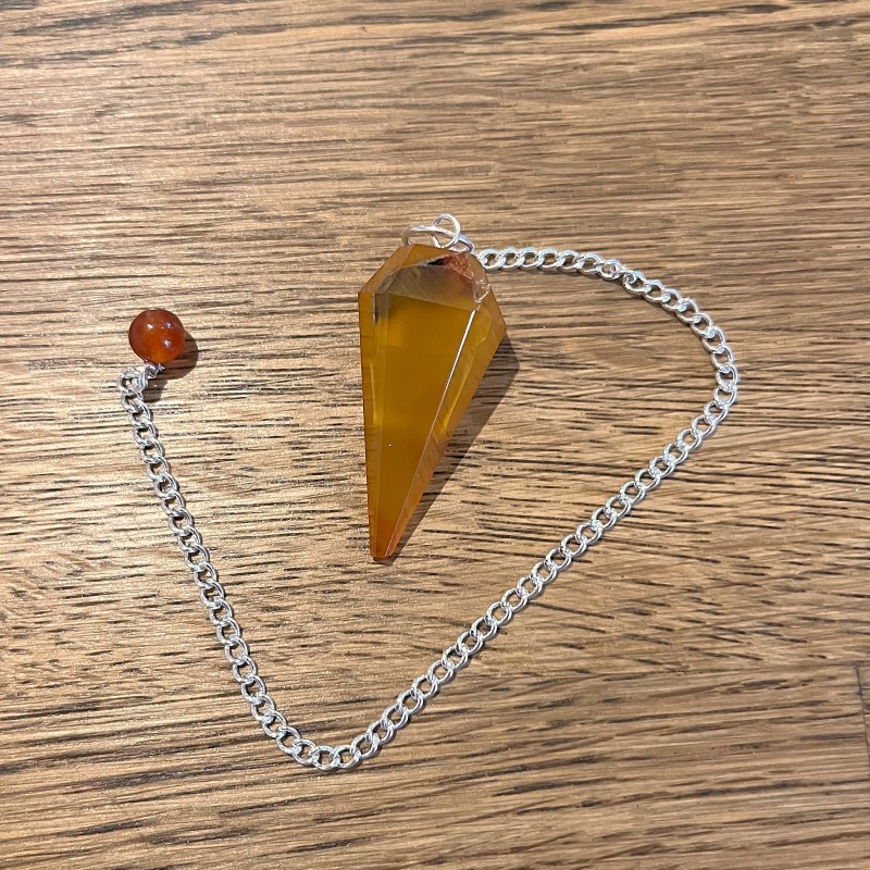 Carnelian Faceted Pendulum