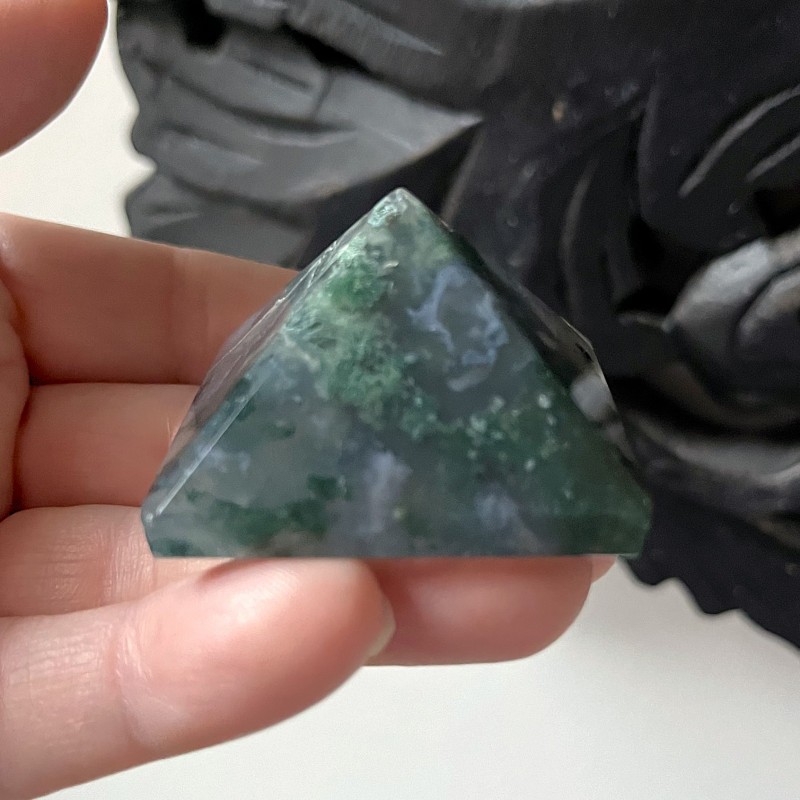 Green Moss Agate Pyramids