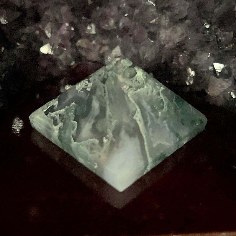 Green Moss Agate Pyramids