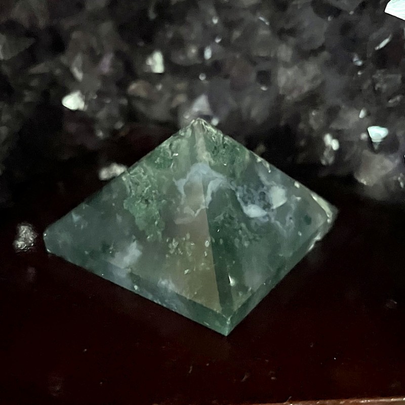 Green Moss Agate Pyramids