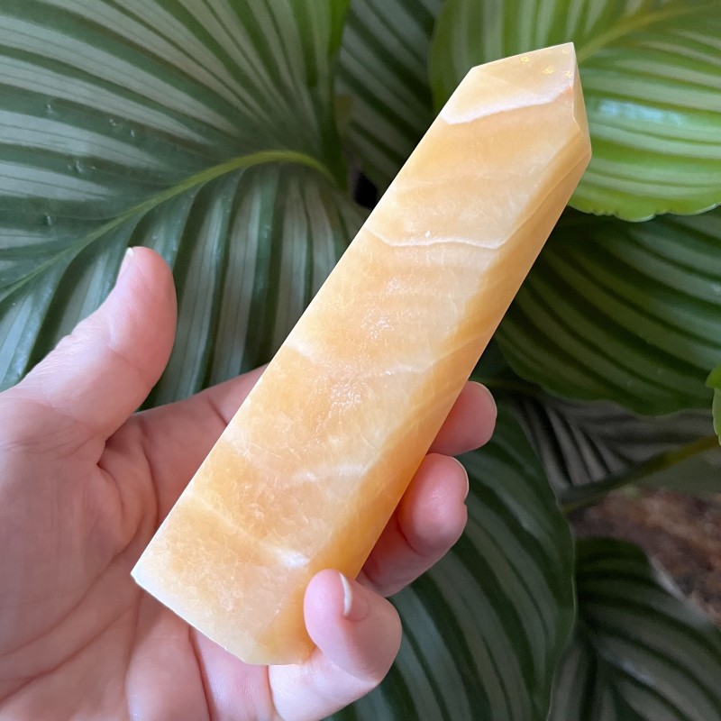 Orange Calcite Point - E - 14.2cm