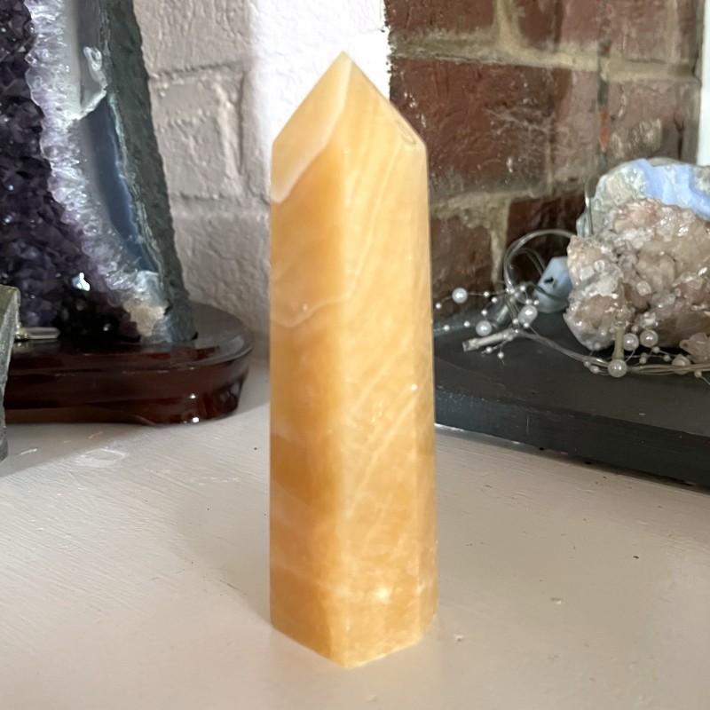 Orange Calcite Point - E - 14.2cm