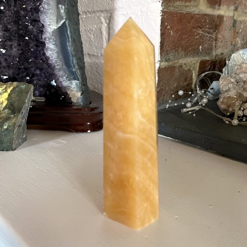 Orange Calcite Point - E - 14.2cm