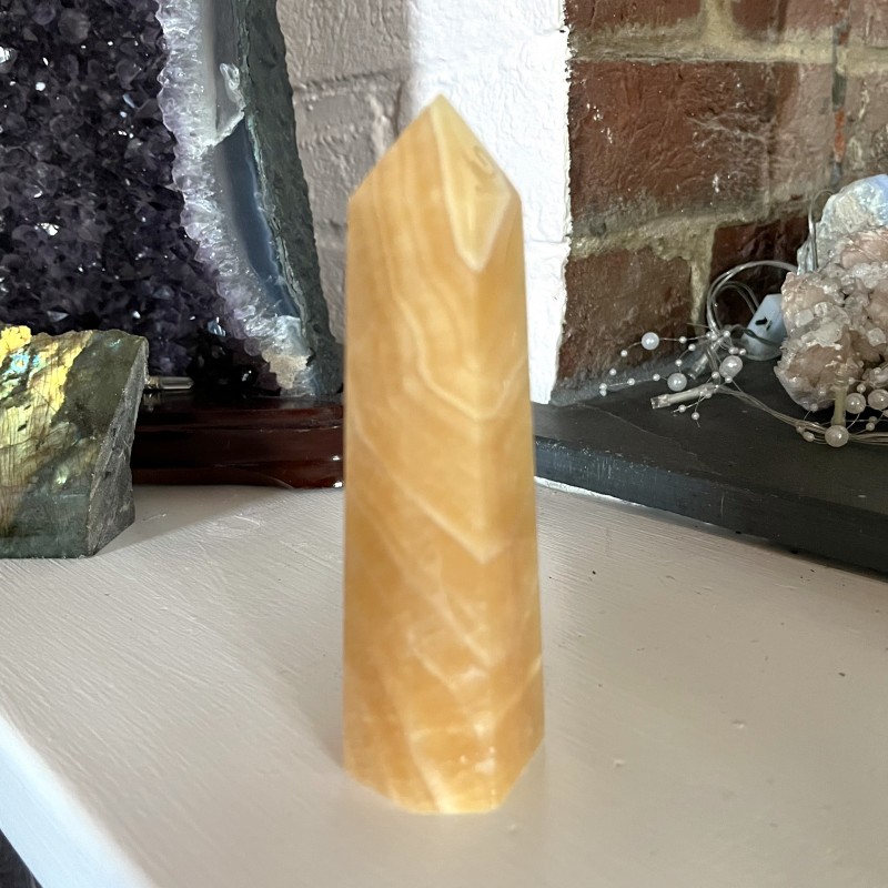 Orange Calcite Point - E - 14.2cm