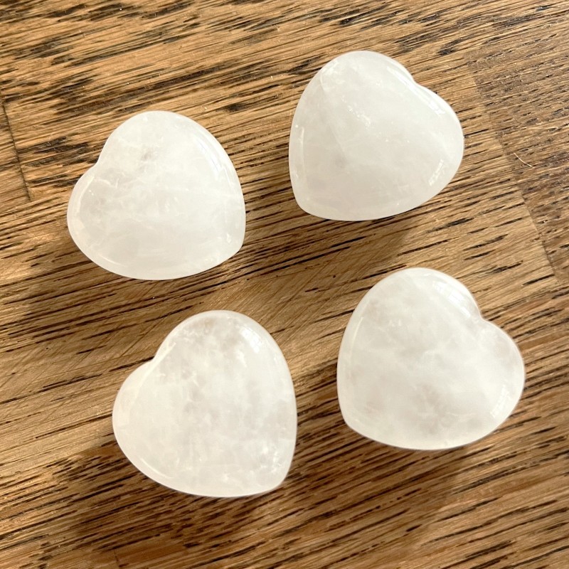 Clear Quartz Puff Heart 25mm