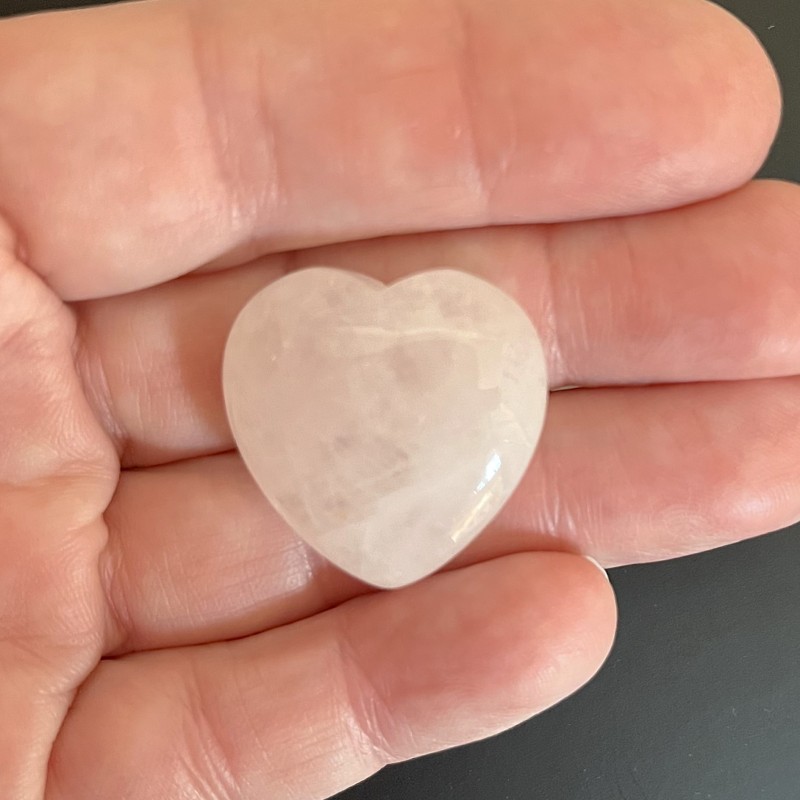 Clear Quartz Puff Heart 25mm