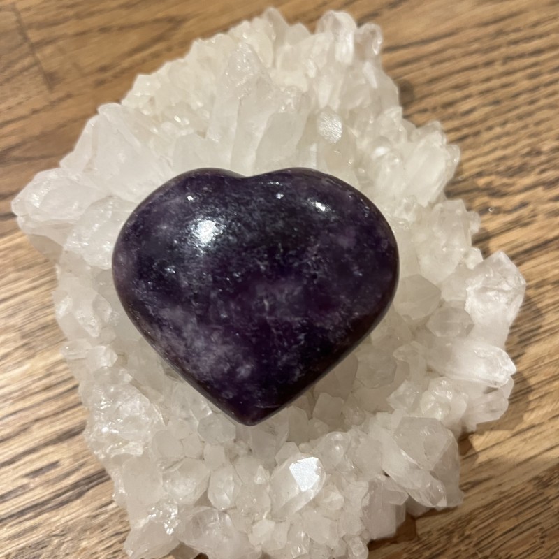 Lepidolite Heart 'A' -  7.3cm