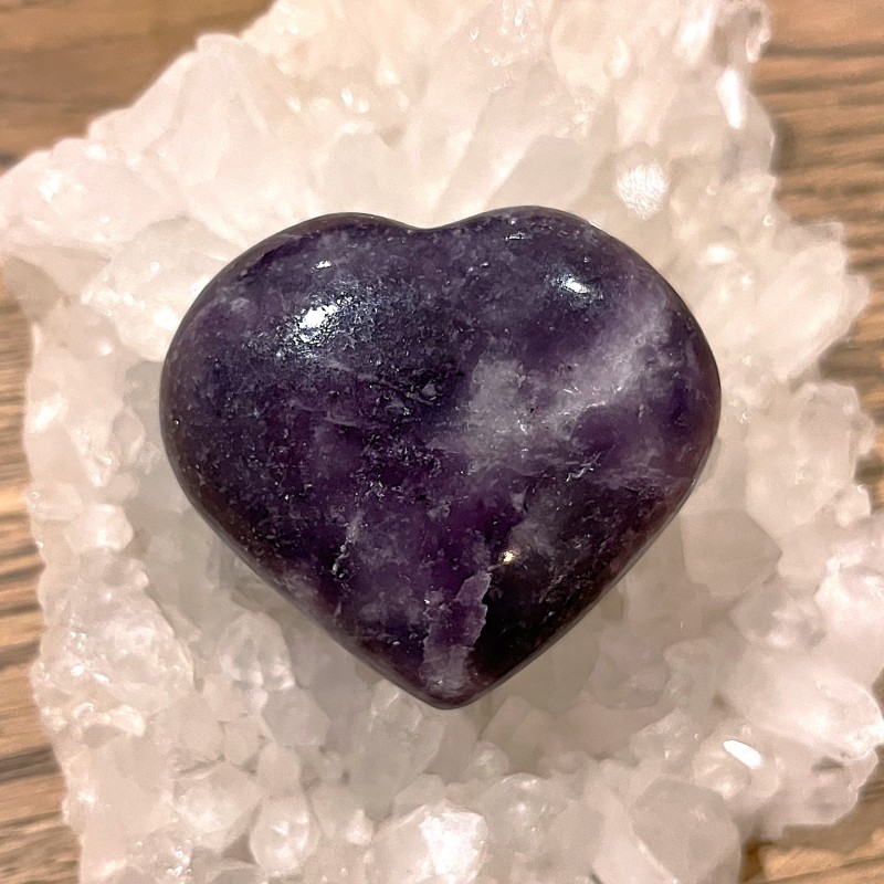 Lepidolite Heart 'A' -  7.3cm