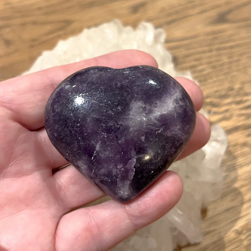 Lepidolite Heart 'A' -  7.3cm