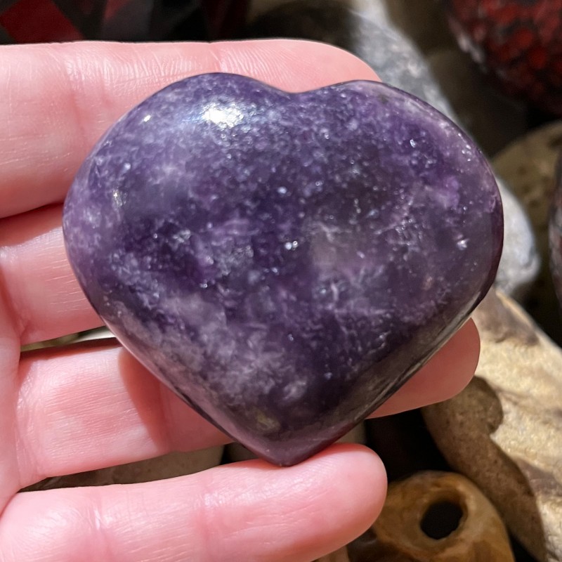 Lepidolite Heart 'A' -  7.3cm