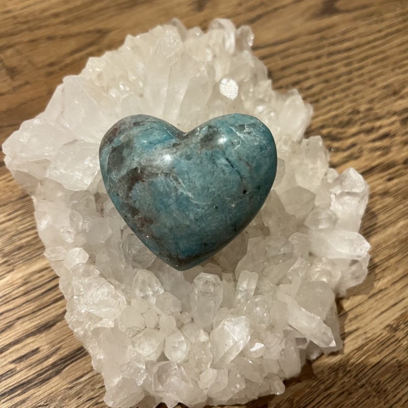 Amazonite & Smokey Quartz Heart 'B' -  4.8cm