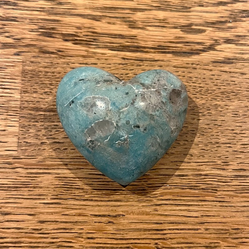 Amazonite & Smokey Quartz Heart 'B' -  4.8cm