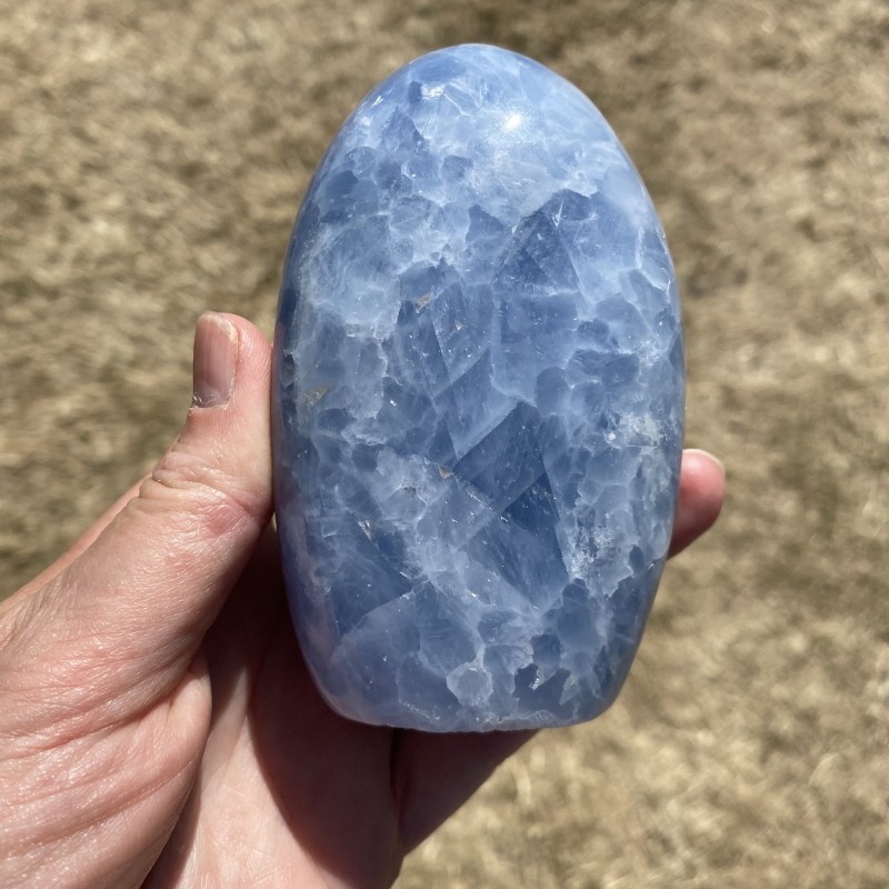 Blue Calcite Freeform  B - 10.3cm