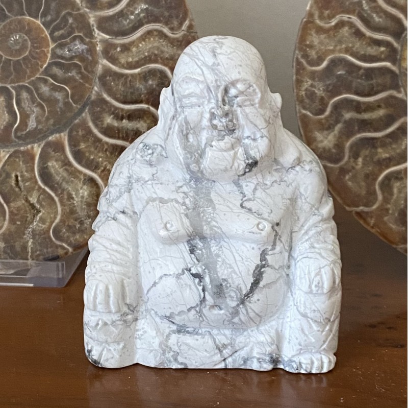 White Howlite Buddha - 80mm