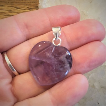 Amethyst 25mm Heart Pendant