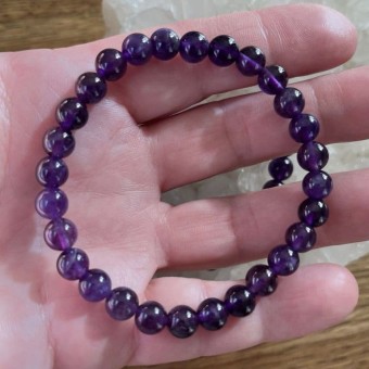 Amethyst 6mm bead bracelet