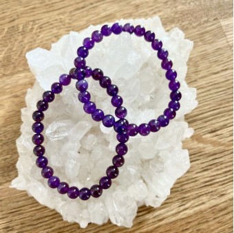 Amethyst 6mm bead bracelet