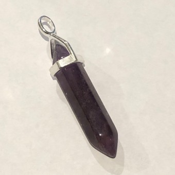 Amethyst double point pendant (Sterling silve