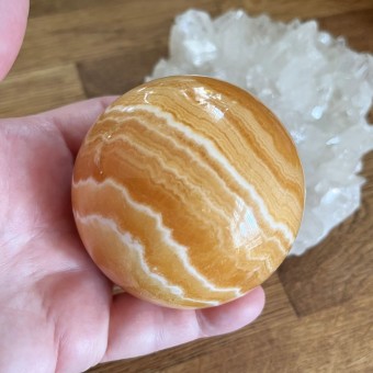 Banded Orange Calcite Sphere - 6.5cm