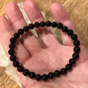 Black Agate 6mm Bead Bracelet