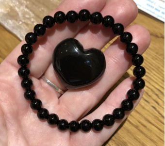 Black Agate Heart & Bracelet Set