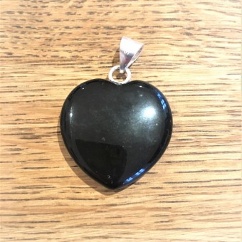 Black Obsidian 25mm Heart Pendant