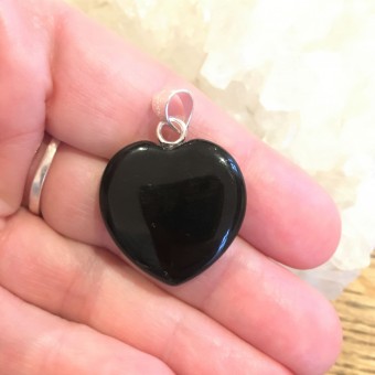 Black Obsidian 25mm Heart Pendant