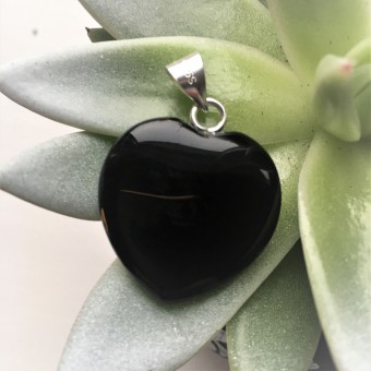 Black Obsidian 25mm Heart Pendant