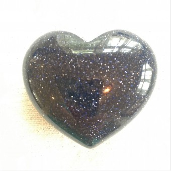 Blue Goldstone 40mm Hearts