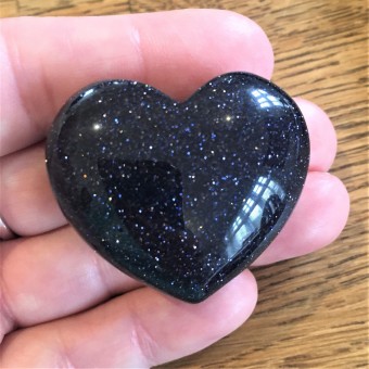 Blue Goldstone 40mm Hearts