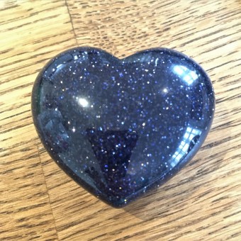 Blue Goldstone 40mm Hearts